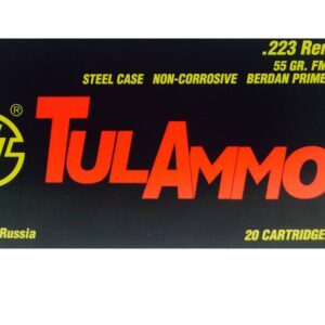 Tula Ammo 223 Rem 55 gr FMJ Steel Case 20/Box