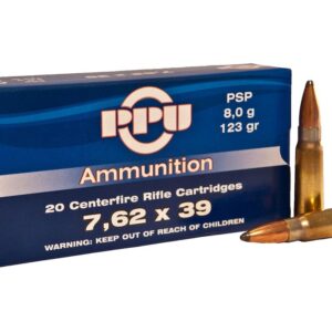 Prvi Partizan Ammunition 7.62x39mm 123 Grain Pointed Soft Point Boat Tail Box of 20