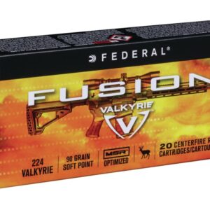 Federal Fusion MSR Ammunition 224 Valkyrie 90 Grain Bonded Spitzer Boat Tail