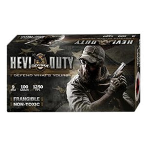 HEVI-Shot HEVI-Duty Centerfire Loaded Cartridges 9mm 100 Grain Centerfire Pistol Ammunition 99009 Caliber: 9mm Luger, Number of Rounds: 50