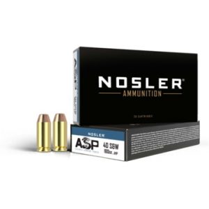 Nosler Match Grade 10mm 180 Grain Jacketed Hollow Point Brass Cased Cased Pistol Ammunition — 2 models 20rds