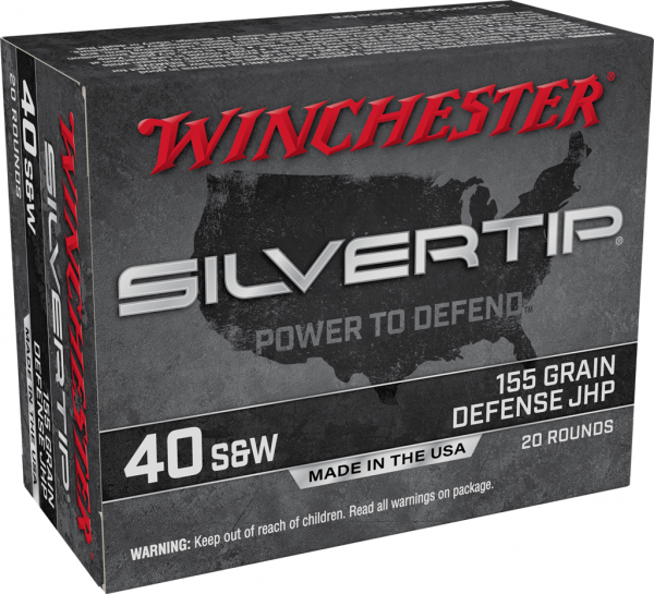 Winchester 40 SW 155 gr Jacketed Hollow Point Silvertip 20/Box